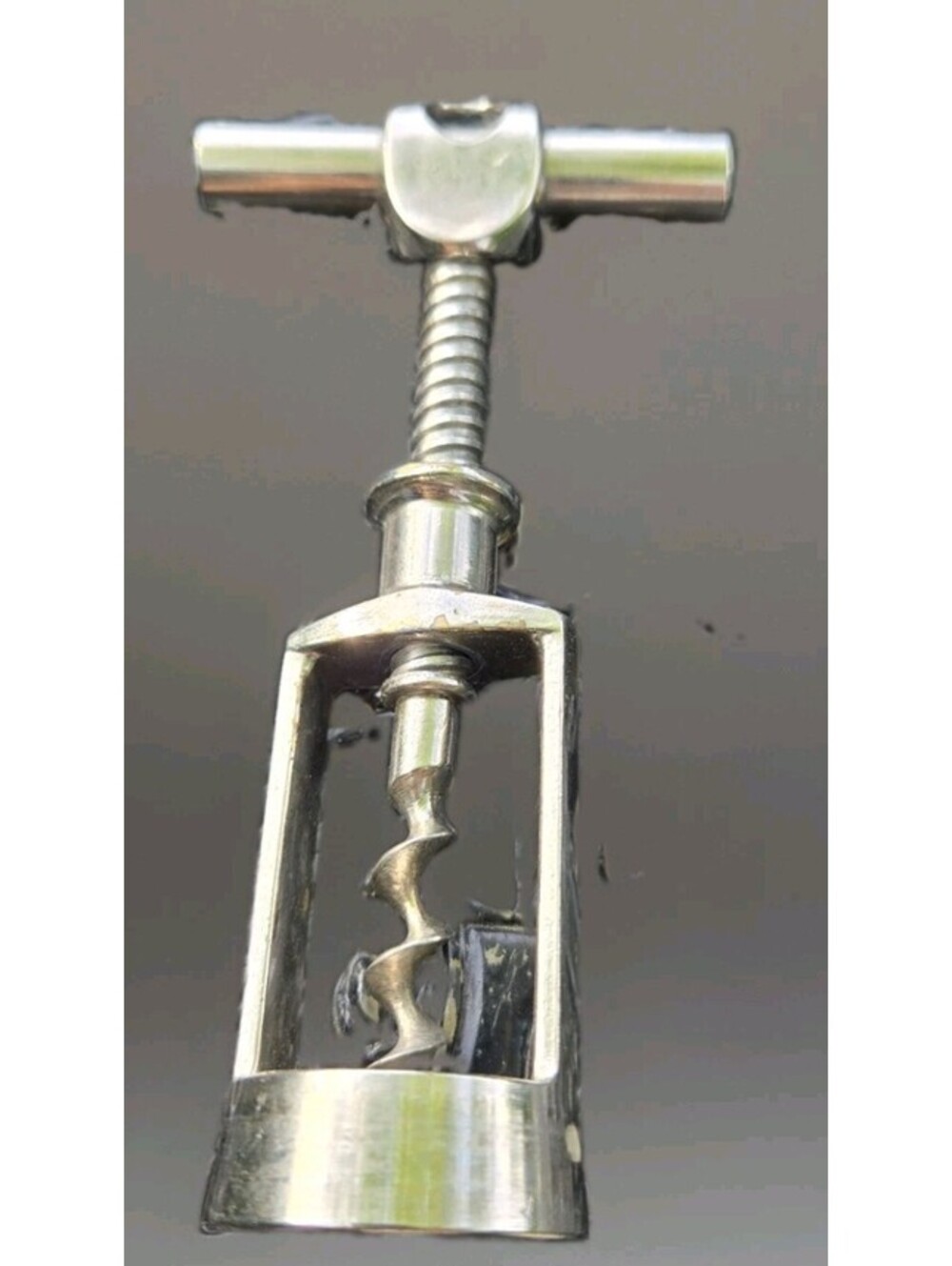 Vintage T-Frame Unmarked Corkscrew Wine Bottle Cork Puller 5 Inches